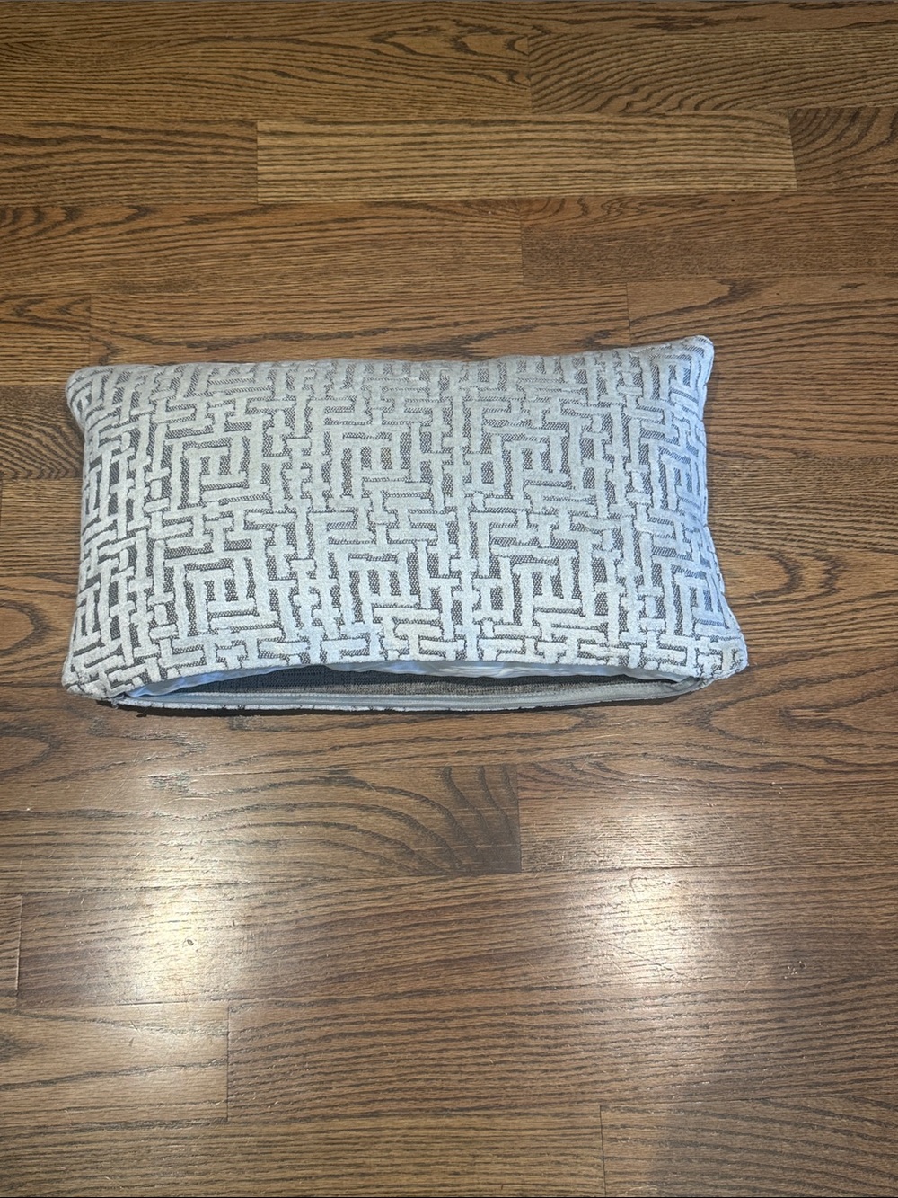 West Elm Gray Textured Geometric Lumbar Pillow